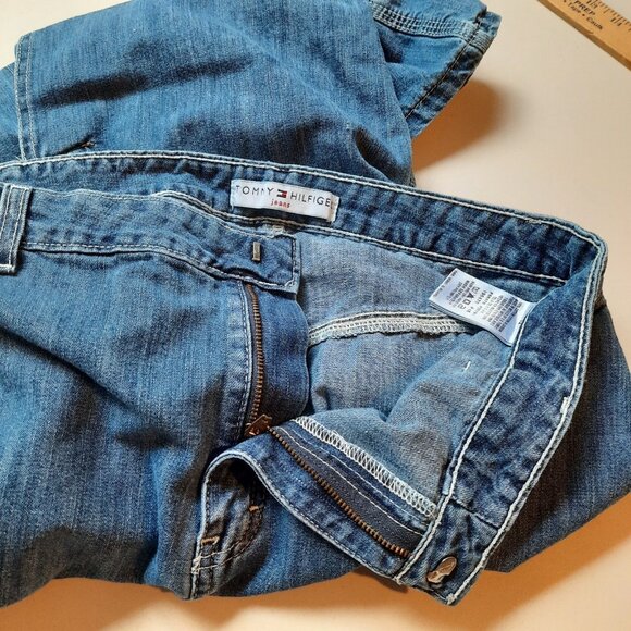 Vtg Y2K Tommy Hilfiger Skirt Womens 12 Denim Jean Midi Maxi‎ Modest Grunge Slit - Picture 7 of 14